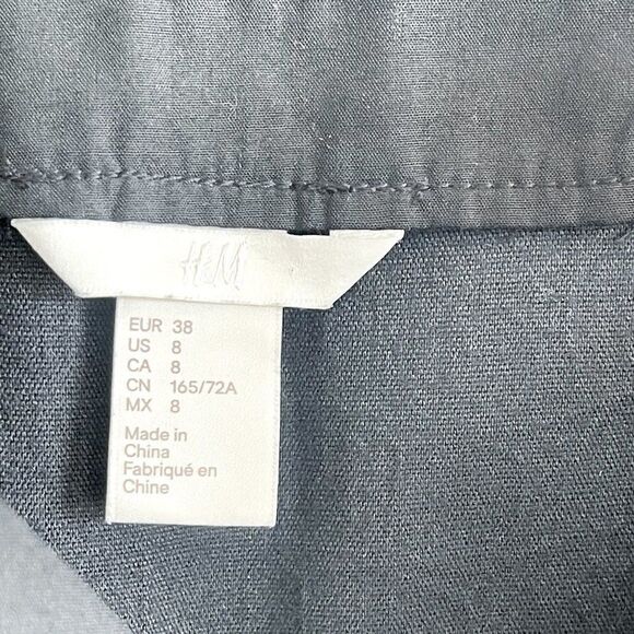 H&M Mini Skirt Faux Leather Animal Print Black Front Zip Women's 8 - Picture 4 of 8